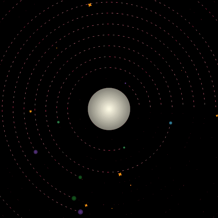 Screenshots of P5.js generative space visualization showing animated planets, stars, and cosmic trails responding to biometric data