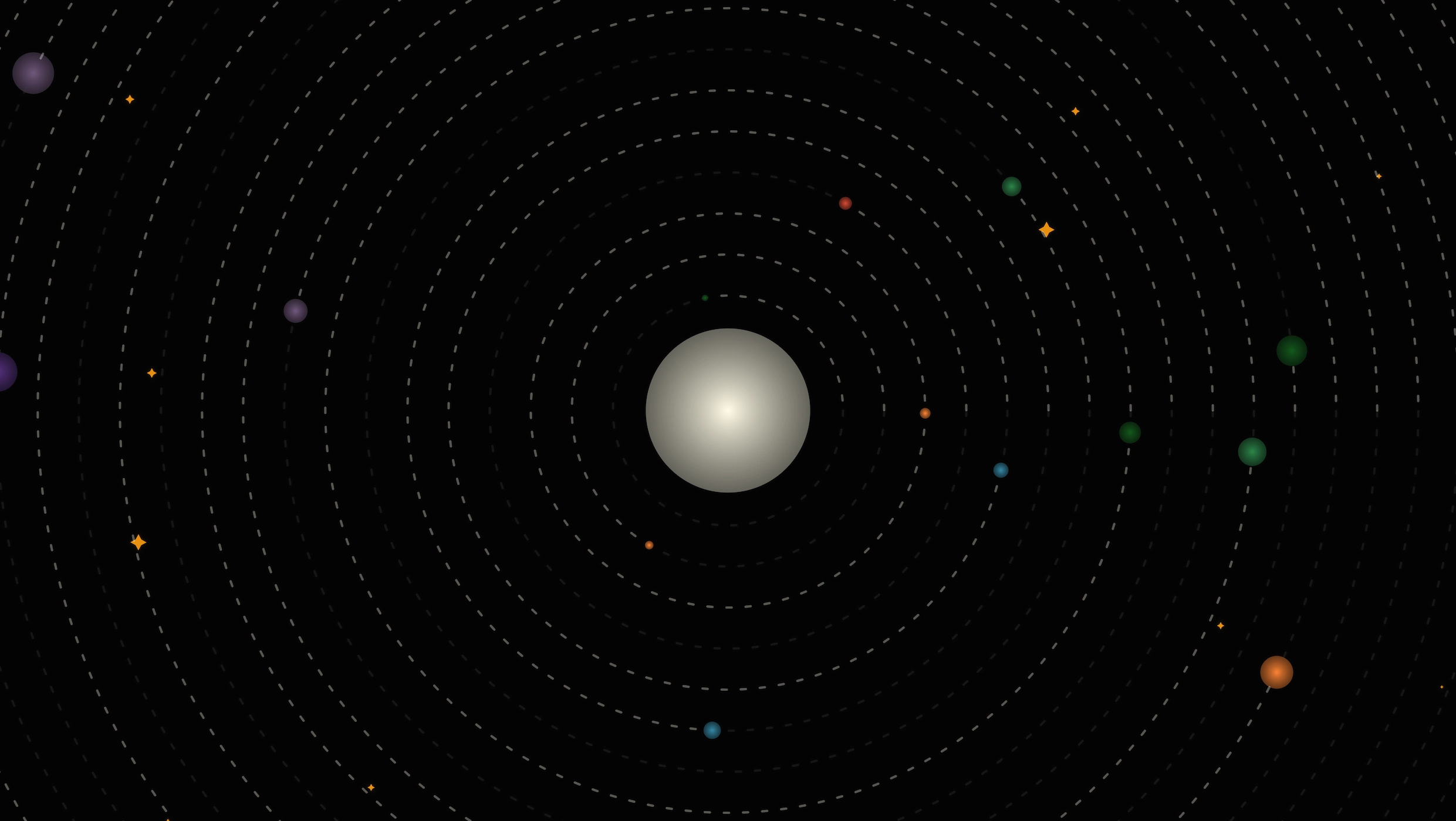 Hero image showing The Emotional Void project - a visualization with planets, stars and cosmic elements representing emotional states in space
